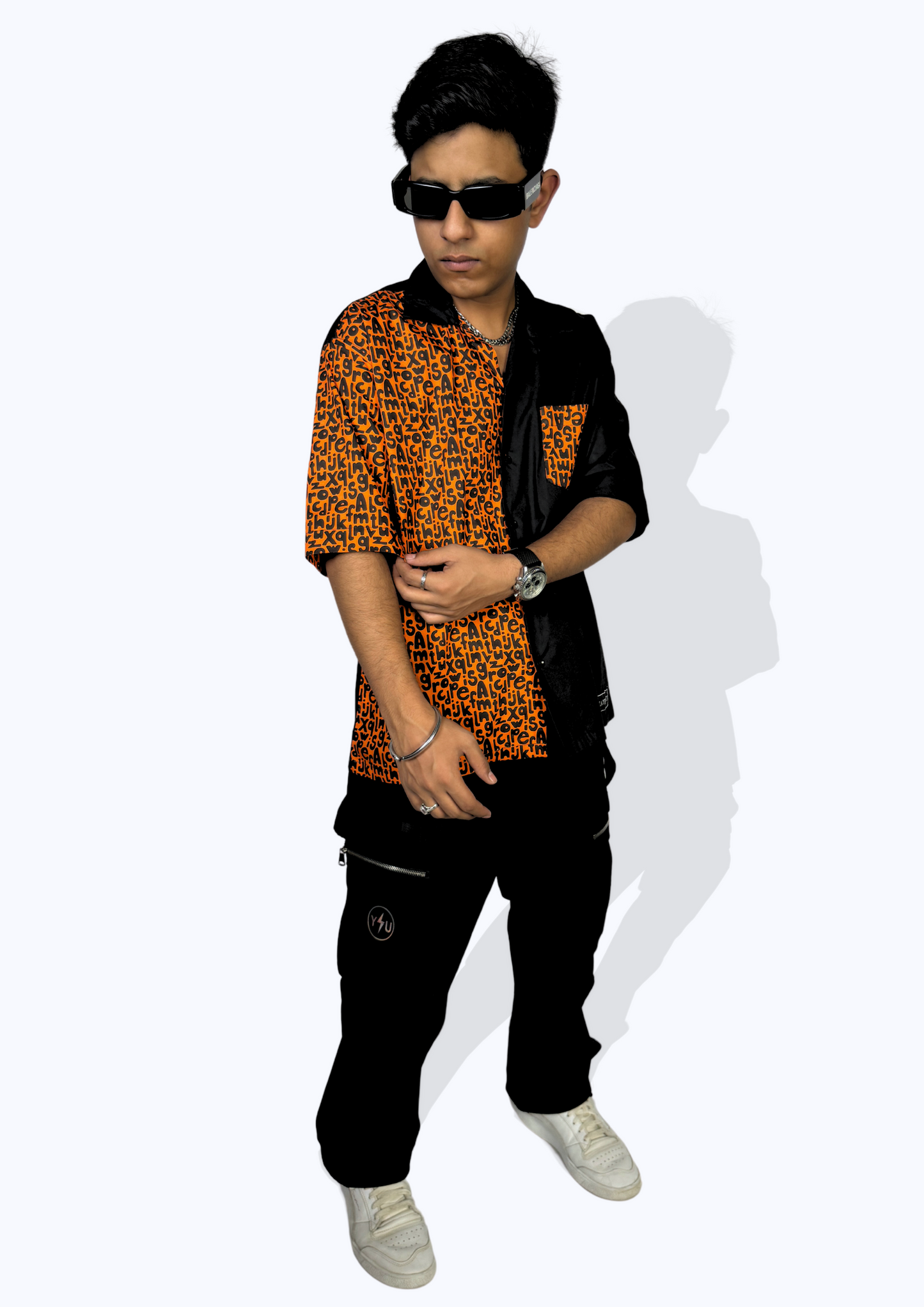 ORANGE ALPHABETS (RELAXED FIT SHIRT)