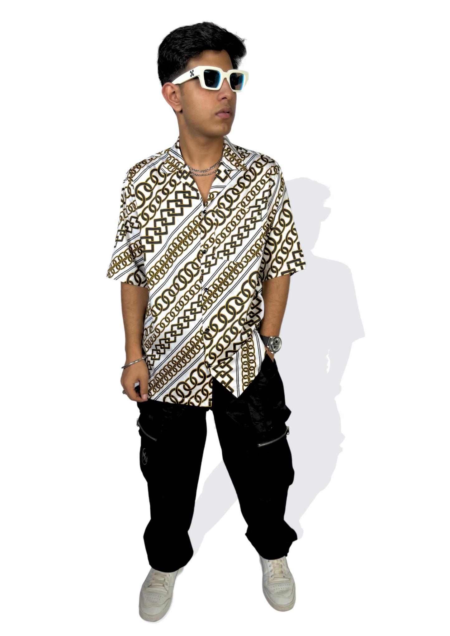 White-Gold Chain (RELAXED FIT SHIRT)
