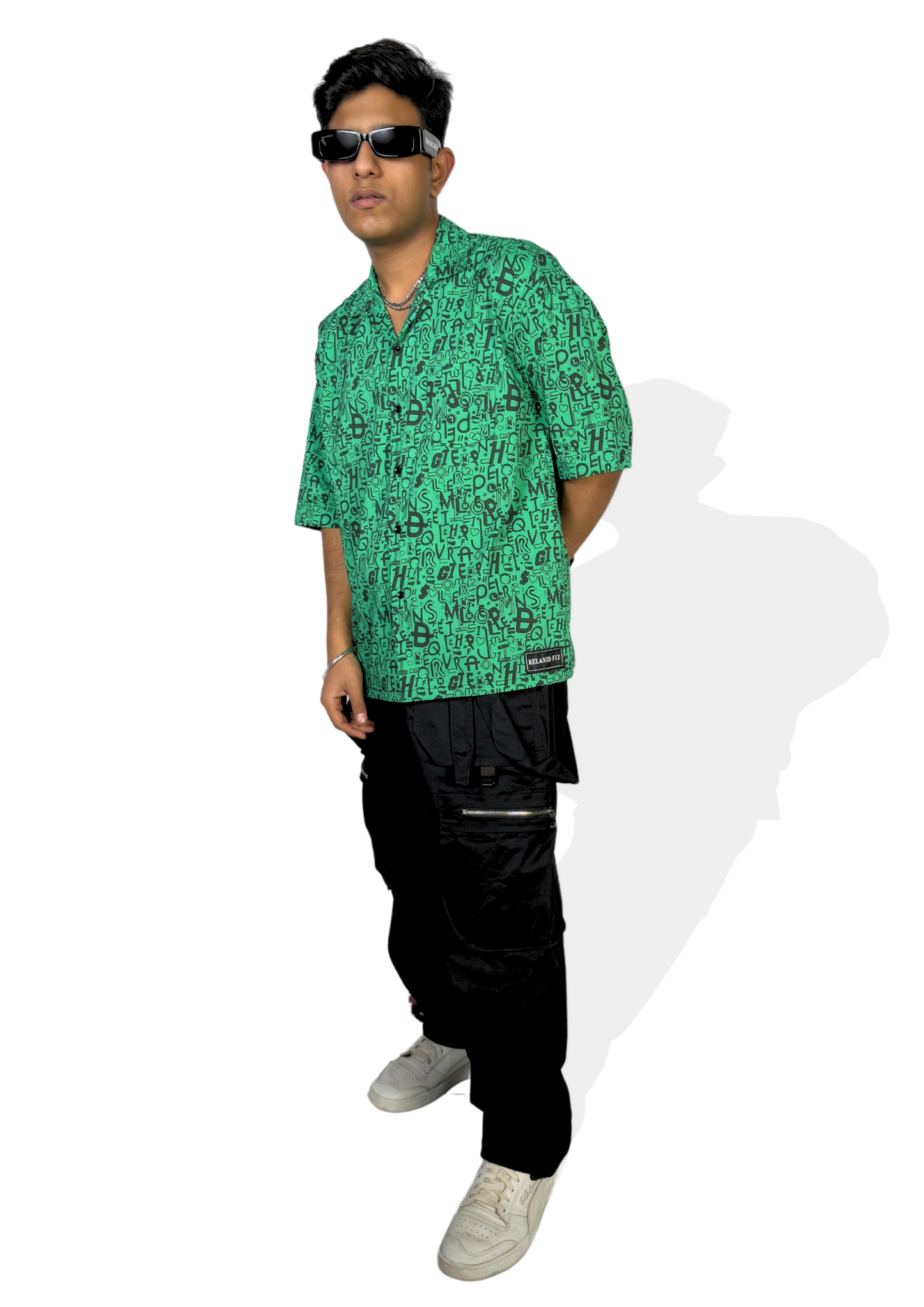 GREEN ALPHABETS (RELAXED FIT SHIRT)