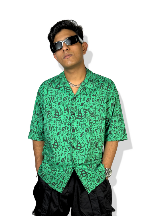 GREEN ALPHABETS (RELAXED FIT SHIRT)